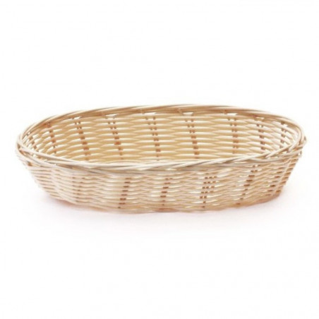 Cesta Polyrattan Ovalada Beige | 23x8.9x5cm