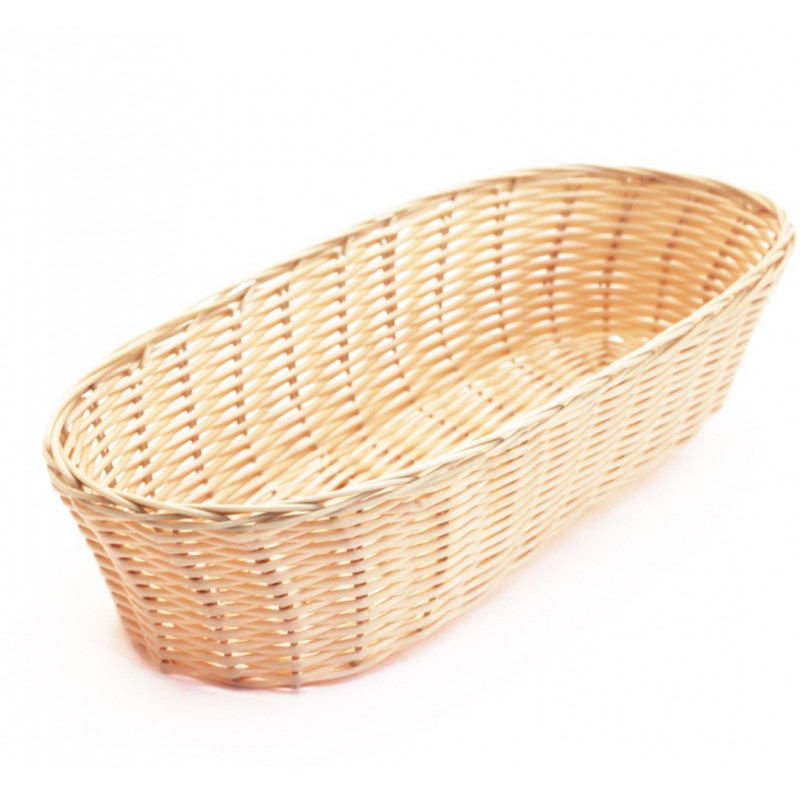 Cesta Polyrattan Ovalada Beige | 38x15x7.6cm