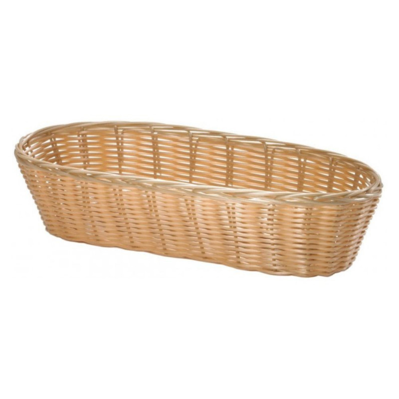 Cesta Polyrattan Ovalada Beige | 38x15x7.6cm