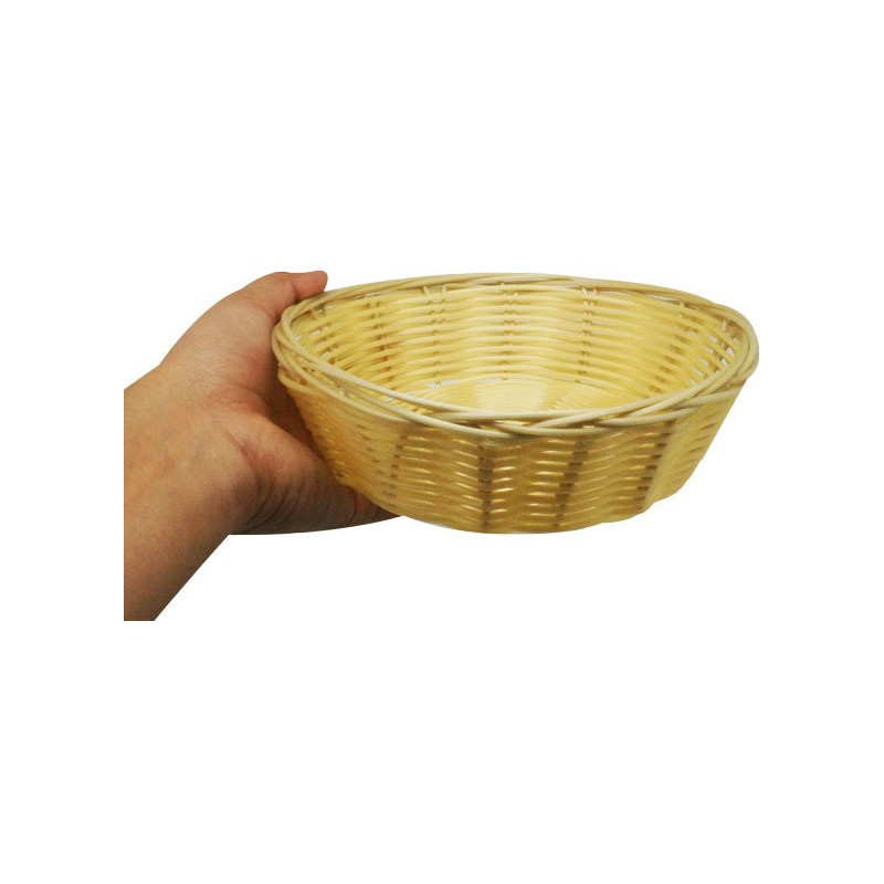 Cesta Polyrattan Redonda Beige | Ø17.8x5cm