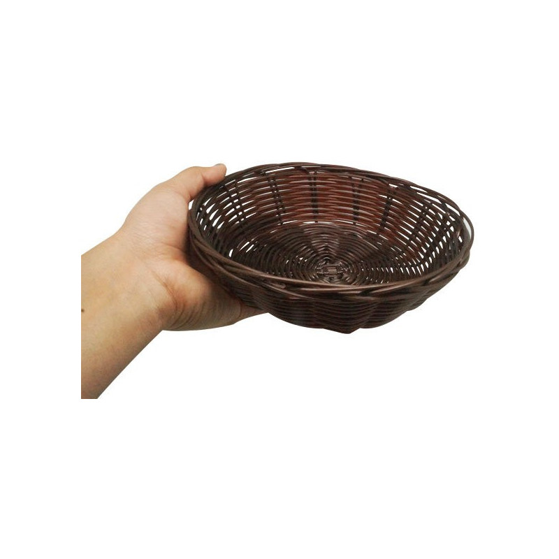 Cesta Polyrattan Redonda Marrón | Ø17.8x5cm