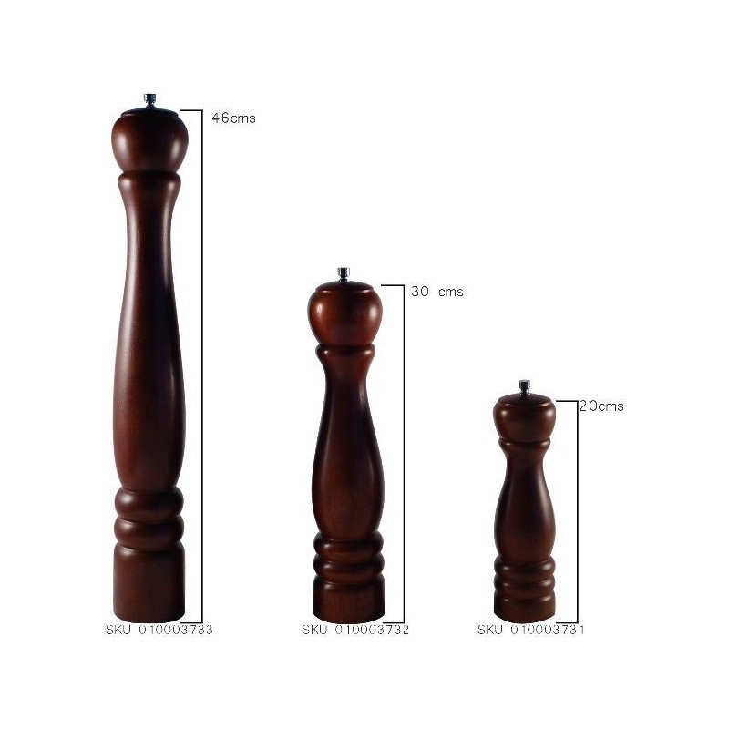 Molinillo Pimienta Madera Caoba 20Cm