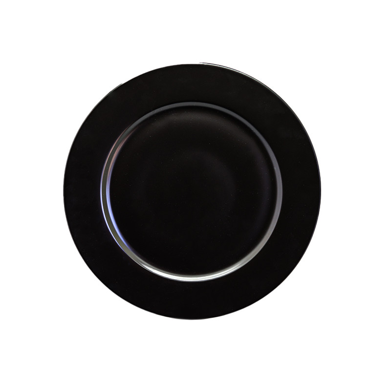 Set plato 28cm 3 piezas porcelana negra Eclipse