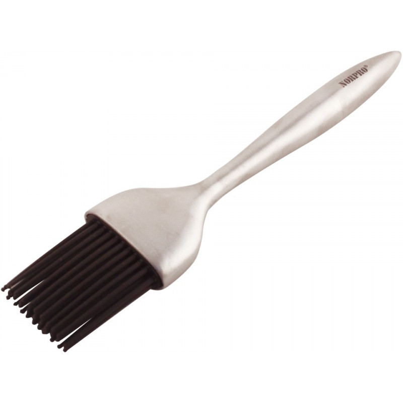 Brocha Silicon Negra 19Cm Resiste Calor Inox Norpro